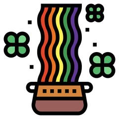 rainbow filled outline icon style