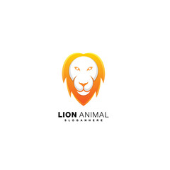 lion head animal design logo vector illustration
