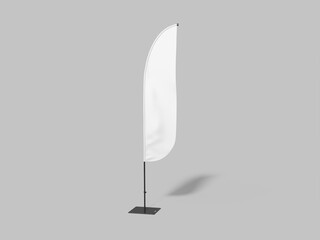 Realistic Vertical Convex Flag Isolated Mockup in Front View