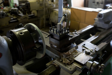 Parts processing work with a lathe