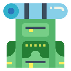 backpack flat icon style