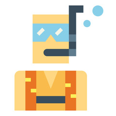 diving flat icon style