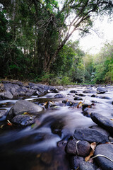 Waterfalls in Bu Gia Map National Park in Binh Phuoc Province, Vietnam, one of the favorite adventure jungle trekking destinations