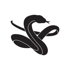 Snake logo vector icon illustration on flat design