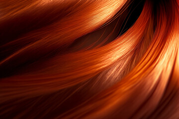 Red hair closeup, macro, structure. Generative AI.