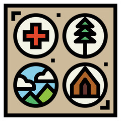 Badges filled outline icon style