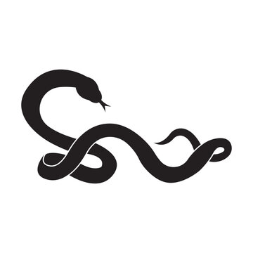 Snake logo vector icon illustration on flat design