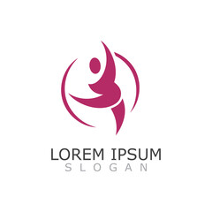 Obraz premium People active abstract logo business and healthy design vector template vector