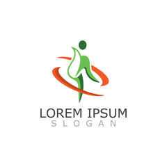 People active abstract logo business and healthy design vector template vector