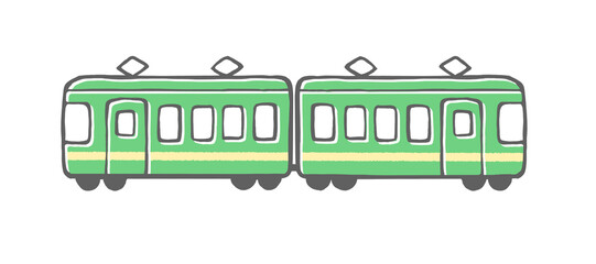 電車のかわいい手描き風イラスト © fuku