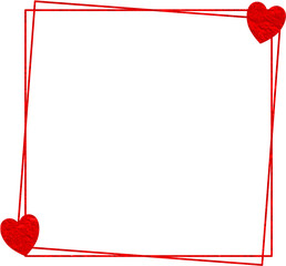Red Texture Frame With Heart