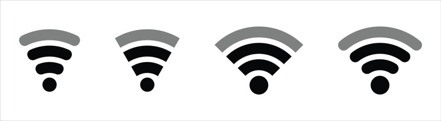 wireless and wifi icon set. internet icon. wireless icon not full 3bar icon collections symbol, vector illustration