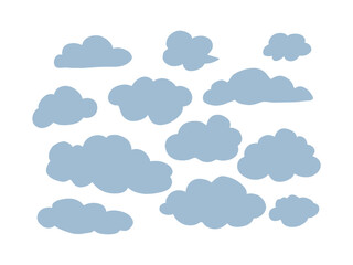 Fototapeta premium Sky Cloud Aesthetic and cute Cartoon Clip art Illustration