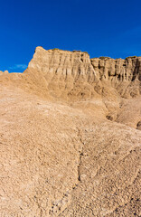 Ridgeline of Eroded Peaks on The Castle Trail,  Badlands National Park, South Dakota, USA