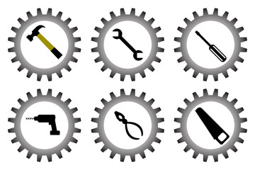 Service Tools vector icon on white background.