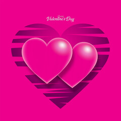 Fototapeta na wymiar Valentine's day background with pink heart shape