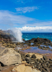 Fototapeta na wymiar The Nakalele Blow Hole on Nakalele Point, Maui, Hawaii, USA