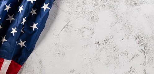 Happy presidents day concept. flag of United States or USA on abstract Background, Banner template...