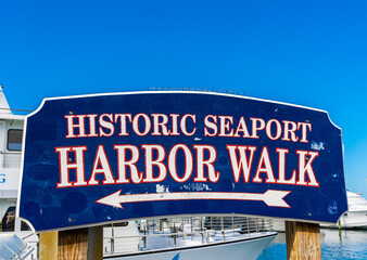 Sign at The Historic Seaport Harbor Walk, Key West, Florida, USA
