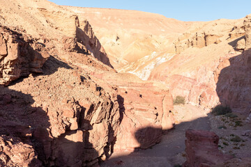 Fantastically beautiful landscape in the national nature reserve - Red Canyon in the rays of the...