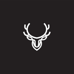Deer Head Logo template line art design. The symbol itself would look great as a corporate and website symbol or icon.