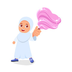 happy cute girl eat candy and sweets