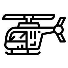 helicopter line icon style