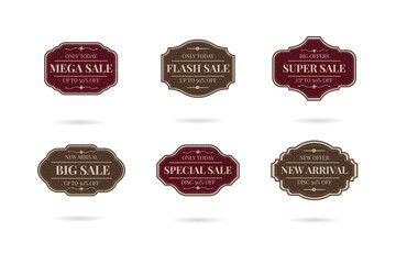 Set of retro vintage sale logo badges