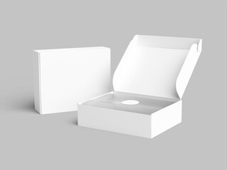 Realistic Dual Gift Box isolated Mockup From Inside and Outside View