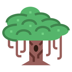 banyan flat icon style
