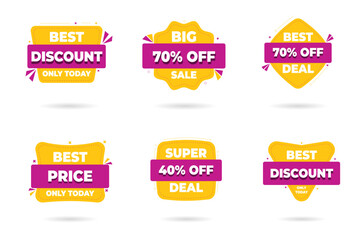 Sale banner templates design. Special offer tags. Super sale discounts. Flash sale discount. Mega sale offer. Big Sale. Special sale. Discount tag vector set