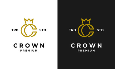 Crown letter C logo icon design template modern