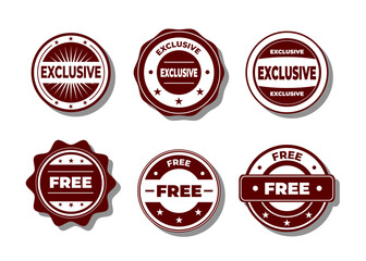 Free and Exclusive Stamp Vector Set Over a White Background