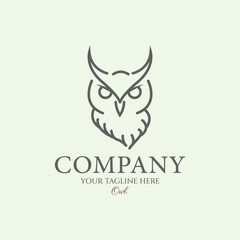line owl art design logo minimalist creative