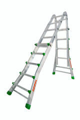 Aluminium stepladder isolated on white background.
