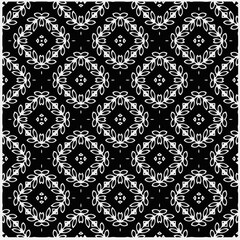 Vector pattern in geometric ornamental style. Black and white color.Seamless repeat pattern.Simple geo all over print block for apparel textile, ladies dress, fashion garment, digital wall paper.