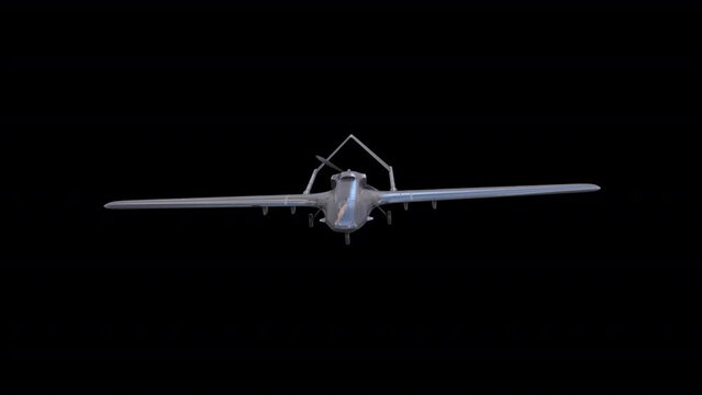 Bayraktar TB2 Military Drone Fly Animation Transparent Alpha Video
