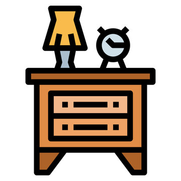 recommend clip art: Nightstand filled outline icon style
