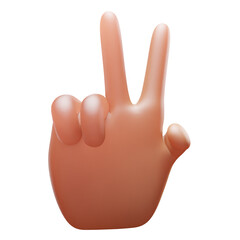Hand Peace Gesture 3D Icon