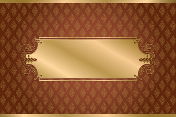 Gold shining vintage western traditional banner texture frame premium vector background