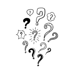 Doodle Question Mark, Sign and Symbol for Design, Presentation or Website elements.