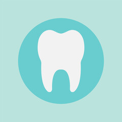 Tooth Icon, flat illustration. Tooth simple silhouette. Web site page and mobile app design vector element.