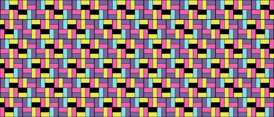 Fototapeta premium Geometric background with color squares pattern. Abstract wallpaper. Modern horizontal background Vector EPS 10