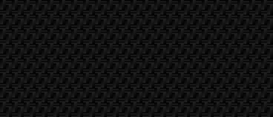 Dark black geometric grid background. Modern dark abstract vector texture.