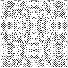 Stylish texture with figures from lines.
Abstract geometric black and white pattern for web page, textures, card, poster, fabric, textile. Monochrome graphic repeating design.