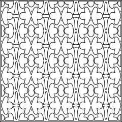 Stylish texture with figures from lines.
Abstract geometric black and white pattern for web page, textures, card, poster, fabric, textile. Monochrome graphic repeating design.