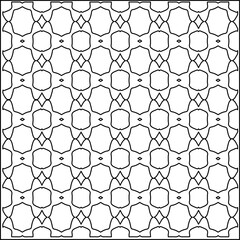 Naklejka premium Stylish texture with figures from lines. Abstract geometric black and white pattern for web page, textures, card, poster, fabric, textile. Monochrome graphic repeating design.
