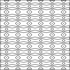 Stylish texture with figures from lines.
Abstract geometric black and white pattern for web page, textures, card, poster, fabric, textile. Monochrome graphic repeating design.