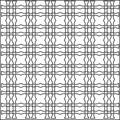 Naklejka premium Stylish texture with figures from lines. Abstract geometric black and white pattern for web page, textures, card, poster, fabric, textile. Monochrome graphic repeating design.