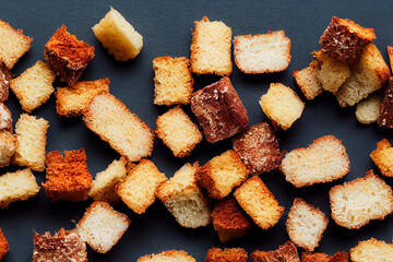 small bread croutons for soup or salad, generative AI